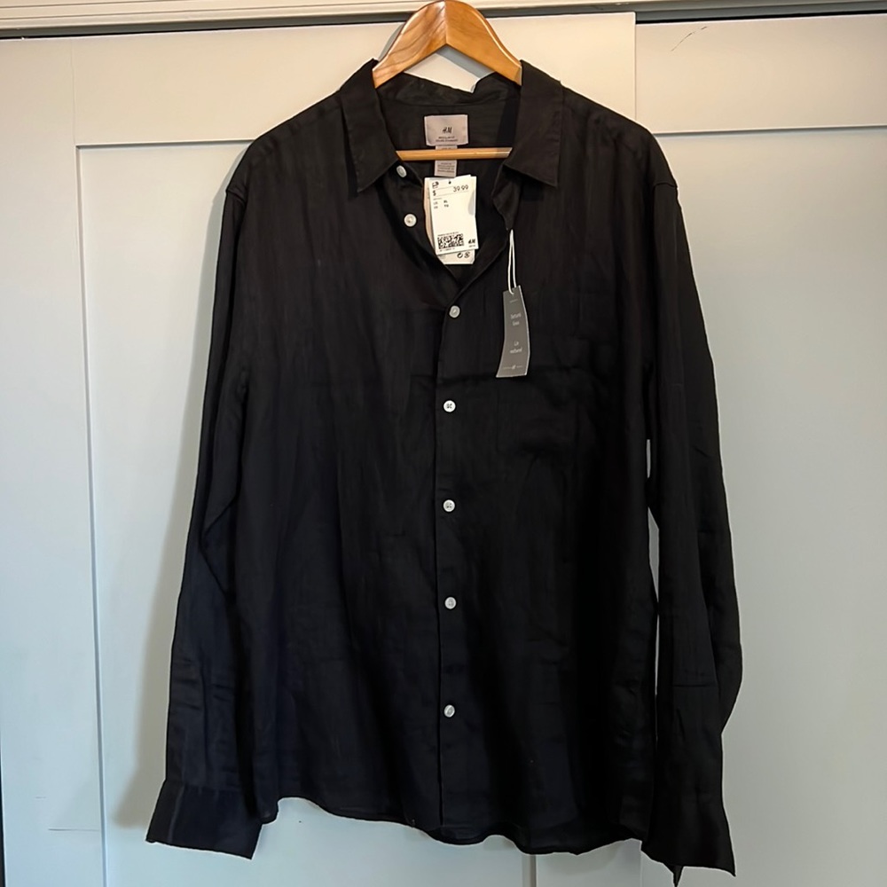 Long sleeve button down linen shirt